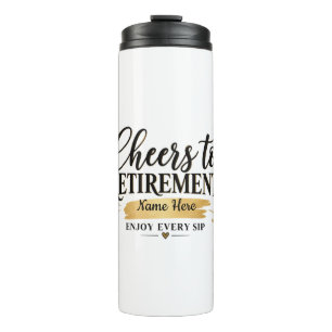 Personalised Cheers to Retirement Travel Mug