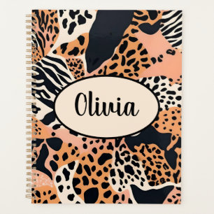 Personalised Cheetah and Zebra Print Planner