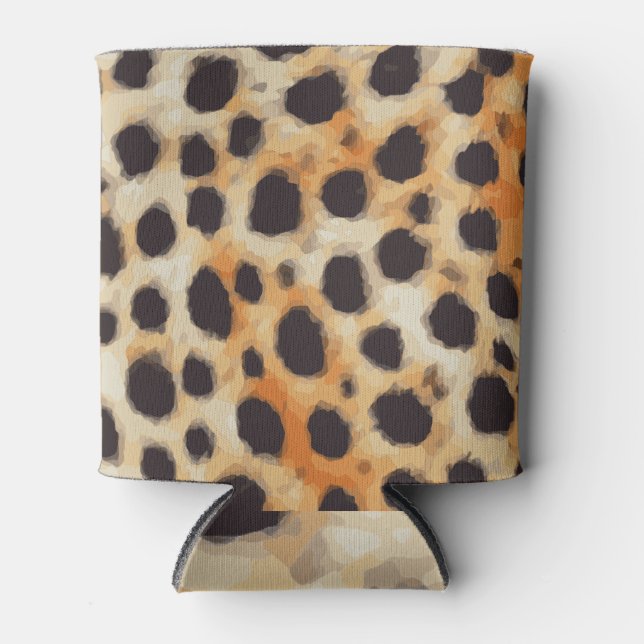 Personalised Cheetah Animal Pattern Can Cooler (Front)
