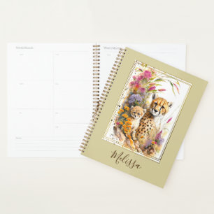 Personalised  Cheetah Baby and Mum Planner 