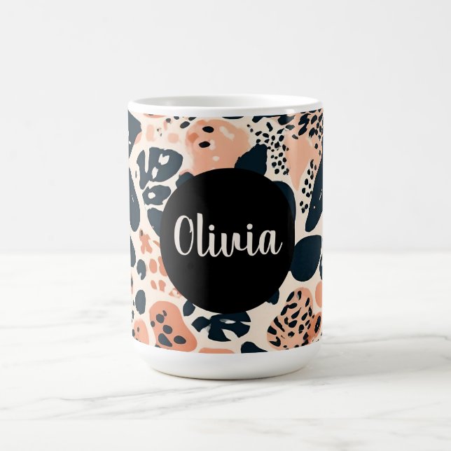 Personalised Cheetah Leopard Animal Print Coffee Mug (Center)