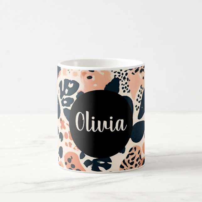 Personalised Cheetah Leopard Animal Print Coffee Mug (Center)