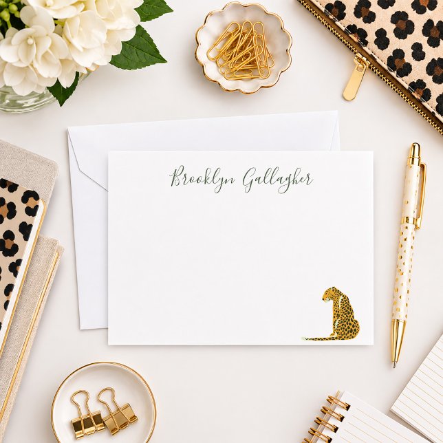 Personalised Cheetah Note Card (Creator Uploaded)