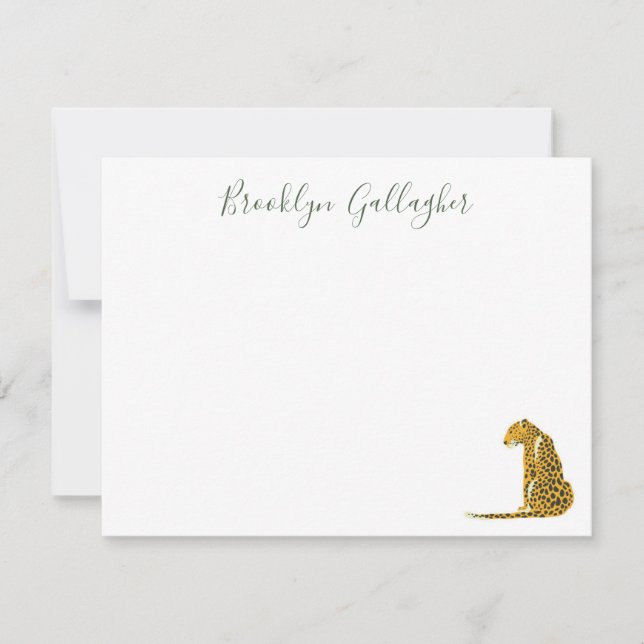 Personalised Cheetah Note Card (Front)