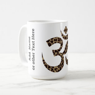 Personalised Cheetah Om Symbol 15oz Coffee Mug