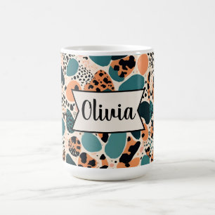 Personalised Cheetah Print Coffee Mug