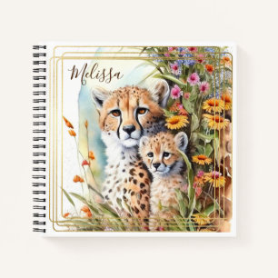 Personalised Cheetah School Office Notebook Gift