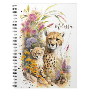 Personalised Cheetah School Office Notebook Gift
