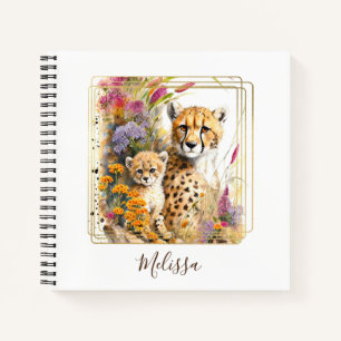 Personalised Cheetah School Office Notebook Gift
