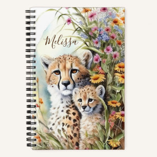 Personalised Cheetah School Office Notebook Gift