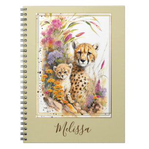 Personalised Cheetah School Office Notebook Gift