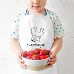 Personalised Chef Hat<br><div class="desc">This personalised apron is for the little chef who likes to help out in the kitchen or at the barbecue grill. It features an illustration of a classic chef's hat with the word "Chef" in script. Customise it with the child's name below in sans serif font.</div>