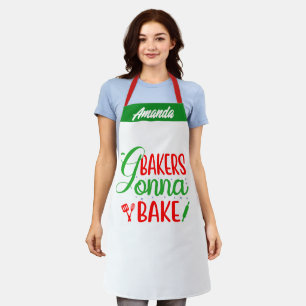 Personalised Chef Name Aprons, Bakers Gonna Bake Apron