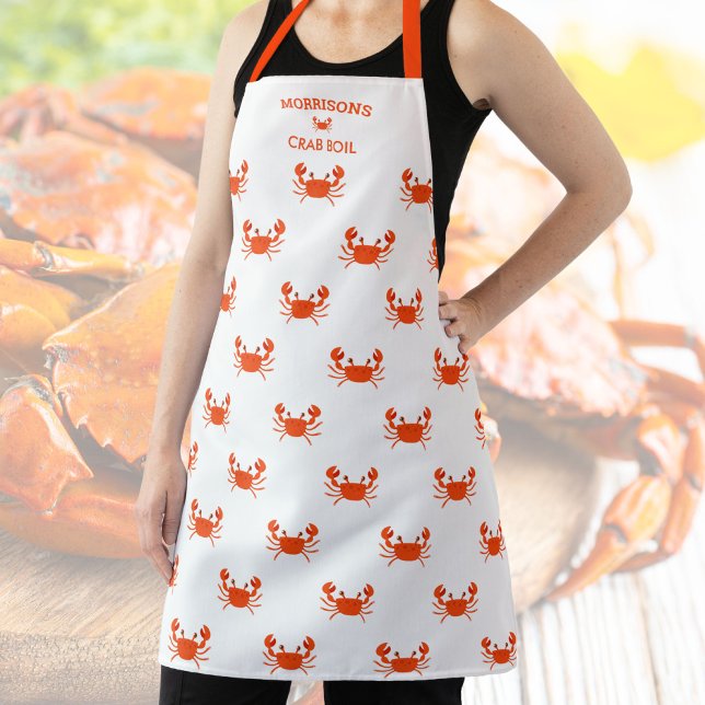 Personalised Chef Seafood Crab Boil Crab Pattern Apron (Creator Uploaded)