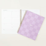 Personalised Chequered Sugar Plum Lavender Purple Planner<br><div class="desc">This stylish and modern design template can be customised with your name and colours! The chequered design features a fashionable and classy bold look with a place for your name or brand. Simply click the "Personalise" button to enter in the name you'd like to customise this design with. If your...</div>