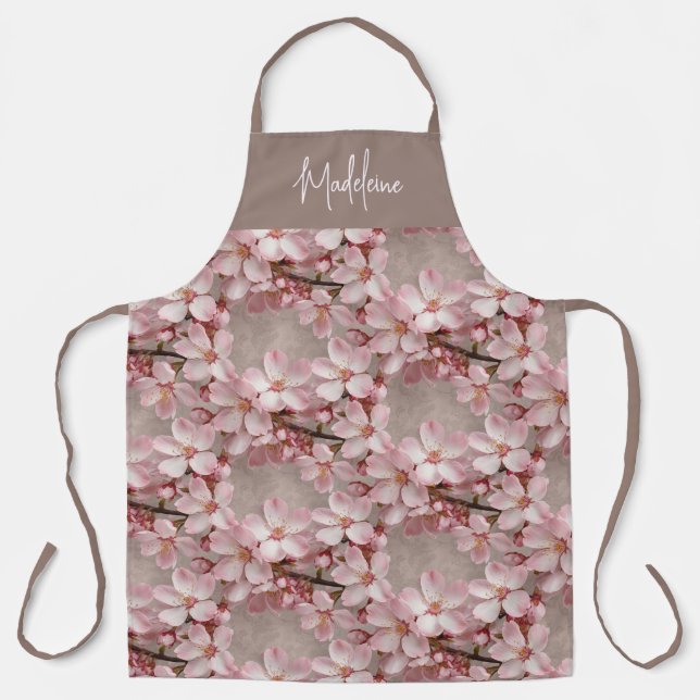 Personalised Cherry Blossom Apron (Front)
