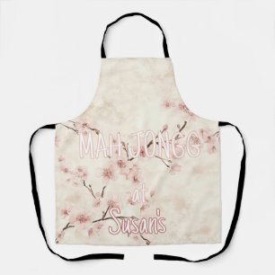 Personalised Cherry Blossom Chinoiserie Mahjong  Apron