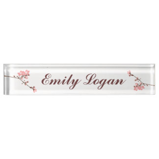 Personalised Cherry Blossom Desk Nameplate