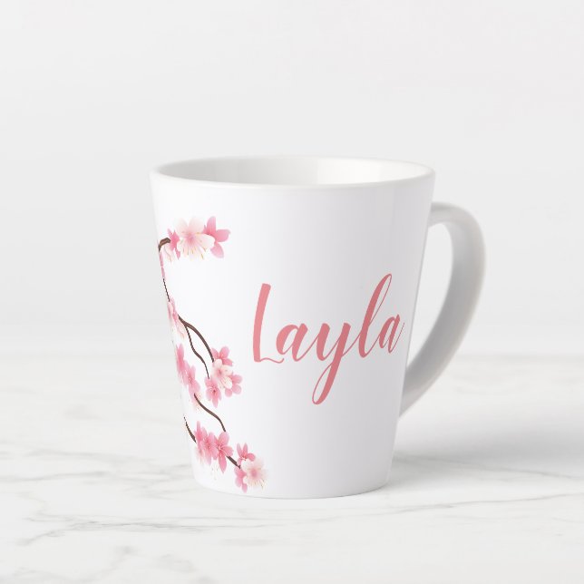 Personalised Cherry Blossom Mug *Flower (Right Angle)