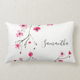 Personalised, Cherry Blossom, Name Lumbar Cushion