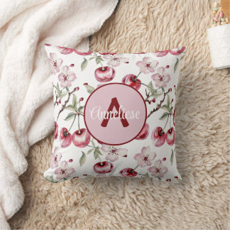 Personalised Cherry Blossom Watercolor Cushion