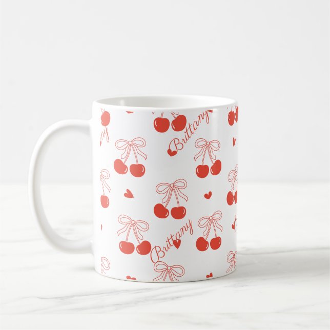 Personalised Cherry Coffee Mug (Left)