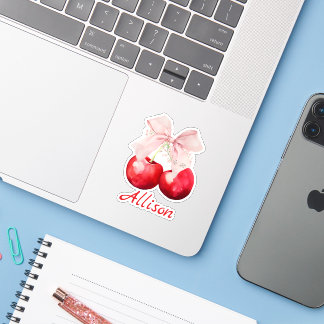 Personalised Cherry Coquette Pink Bow Cut