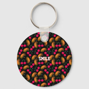 Personalised cherry floral pattern gift  key ring