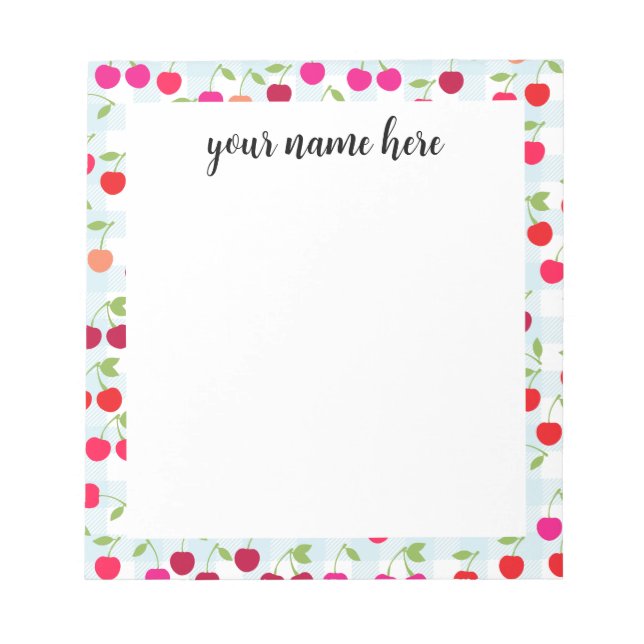 Personalised Cherry Notepad (Front)