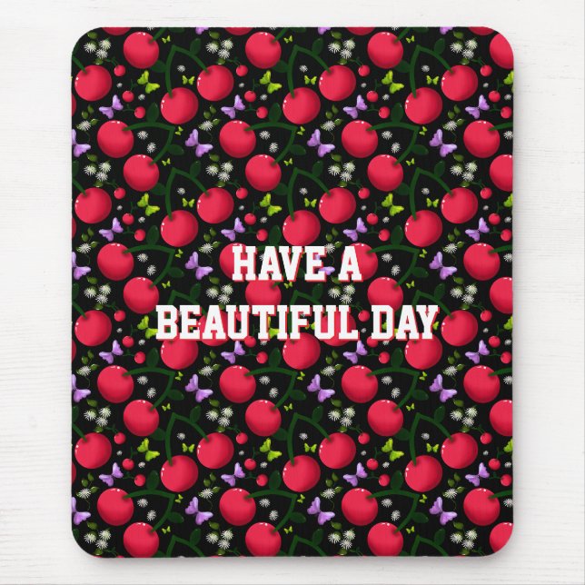 Personalised cherry pattern  mouse mat (Front)