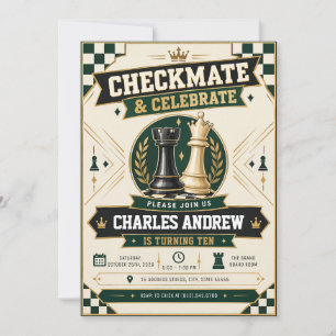 Personalised Chess Birthday party Invitation