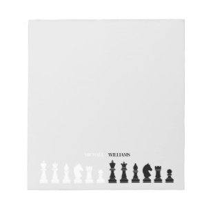 Personalised Chess Piece Grey Notepad
