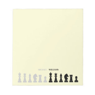 Personalised Chess Piece Yellow Notepad