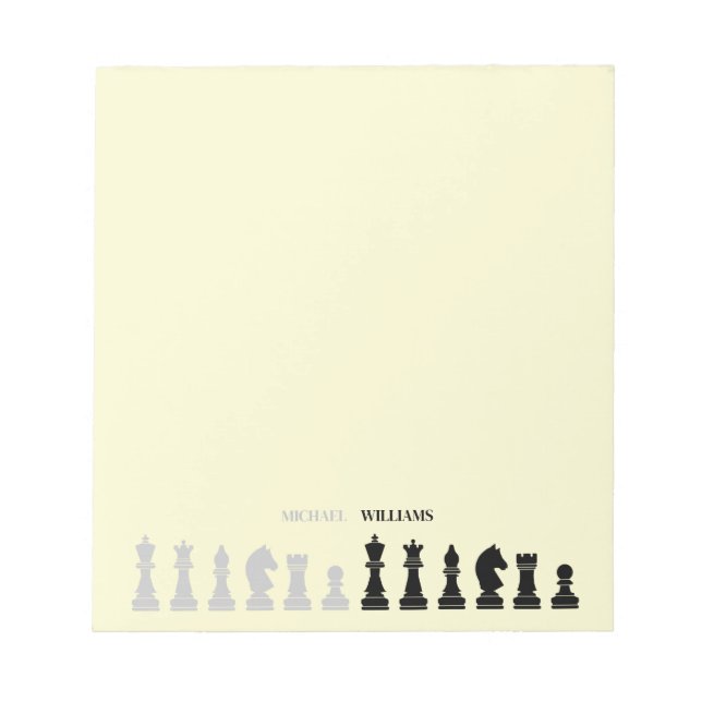 Personalised Chess Piece Yellow Notepad (Front)