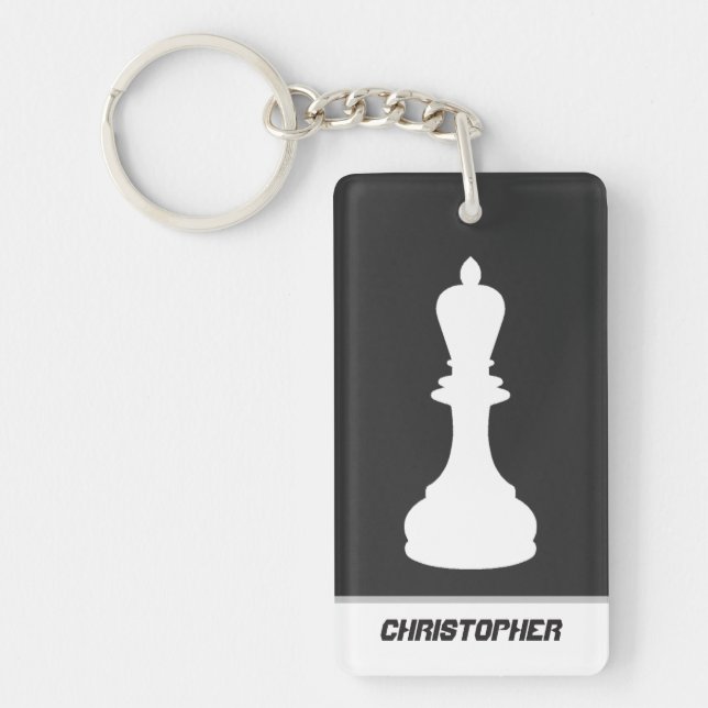 Personalised Chess Pieces Bishop and Knight Key Ring (Front)