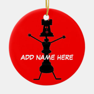 Personalised Chess Player Ceramic Tree Decoration