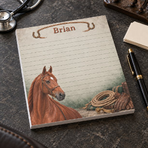 Personalised Chestnut Saddlebred Tack Room Notepad