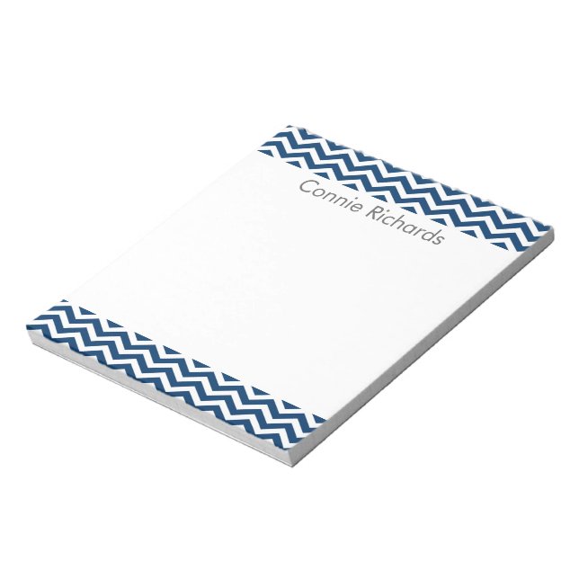 Personalised Chevron Notepad - navy (Rotated)