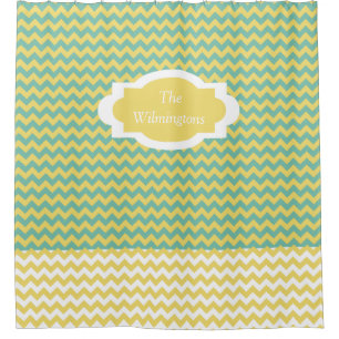 Personalised Chevron Stripe Shower Curtain