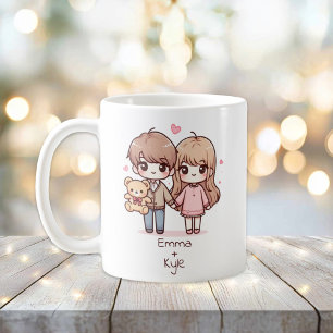 Personalised Chibi-Style Teddy Bear Couple  Coffee Mug
