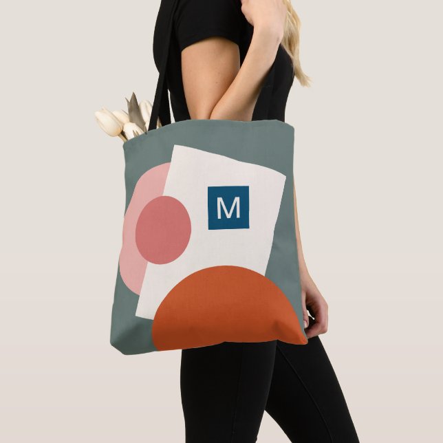 Personalised Chic Abstract Geometric Circles Art Tote Bag (Close Up)