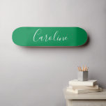 Personalised Chic Calligraphy Name Kelly Green Skateboard<br><div class="desc">Minimalist Script Typography Name in Kelly Green Skateboard</div>