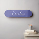 Personalised Chic Calligraphy Name Purple Skateboard<br><div class="desc">Minimalist Script Typography Name in Purple Skateboard</div>