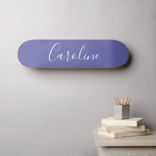 Personalised Chic Calligraphy Name Purple Skateboard