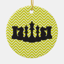 Personalised Chic Chevron Chess Christmas Ornament