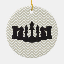 Personalised Chic Chevron Chess Christmas Ornament