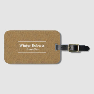 Personalised chic cork wood luggage tag