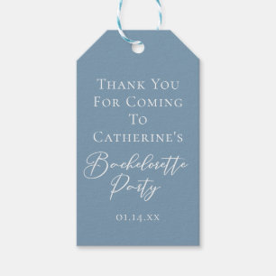 Personalised Chic Dusty Blue Bachelorette Party Gift Tags