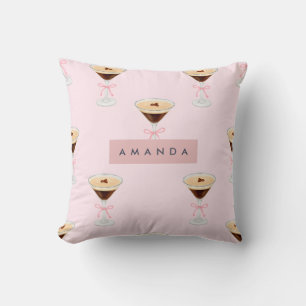 Personalised Chic Espresso Cocktail Pattern Cushion