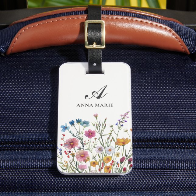 Personalised Chic Floral Name Luggage Tag (Front Insitu 2)